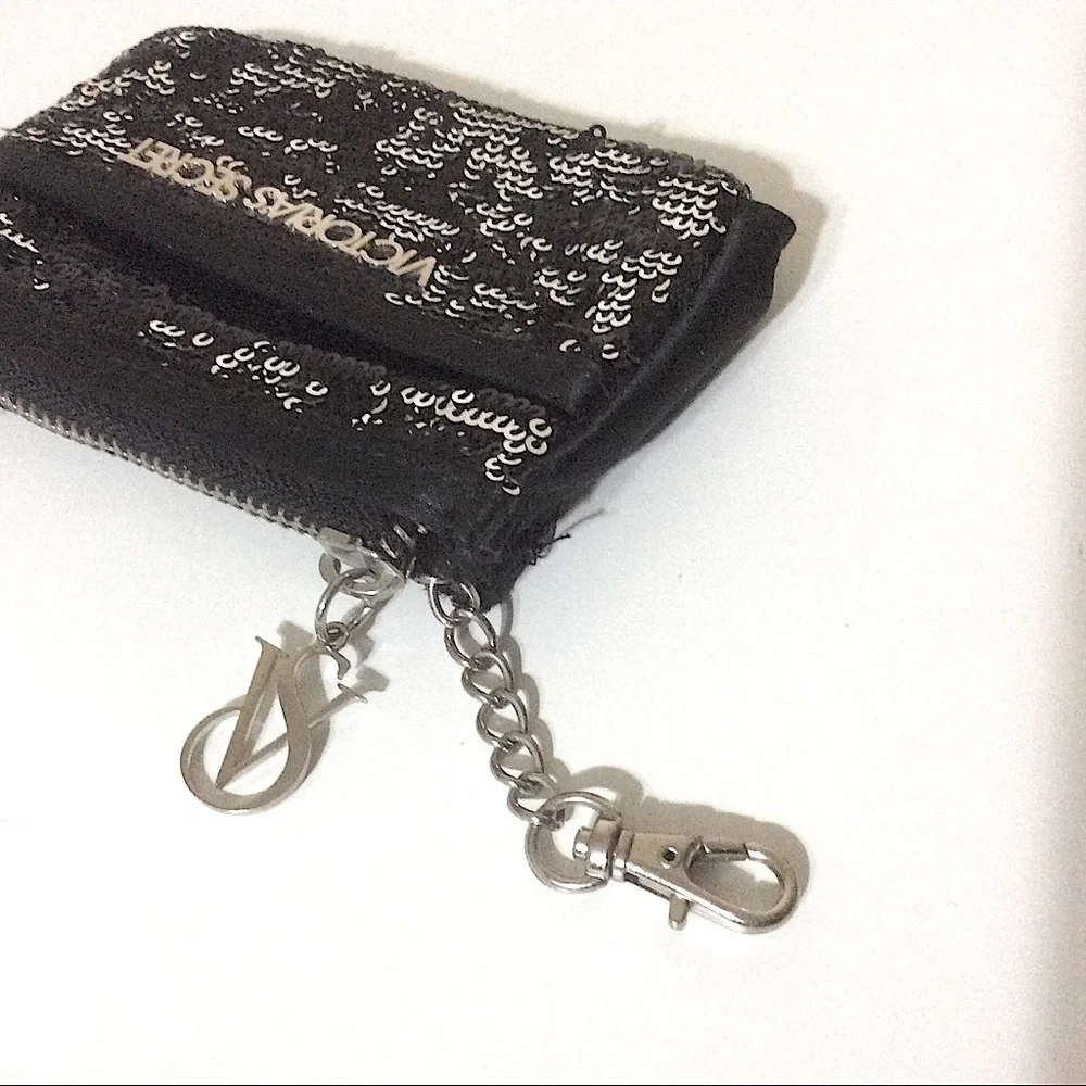 Victoria’s Secret Keychain Sequin Wallet Black